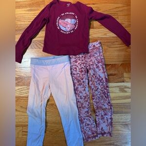Carter's Maroon and Pink Girls Workout Set